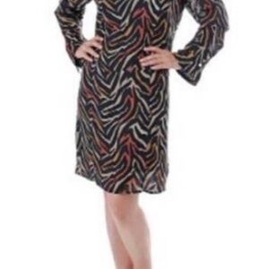 Elegant Long Sleeve Zigzag Dress